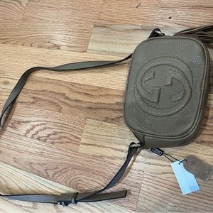Tan or beige leather Crossbody bag NWT